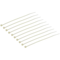 Szorítószalag nejlonból, 1x2x75mm (10 db). Természetes fehér szín. A praktikus nejlon feszítőszalagok alkalmasak kábelek, vezetékek vagy kisebb alkatrészek gyors és szilárd rögzítésére.