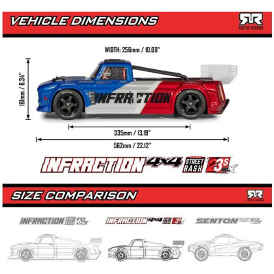 Arrma Infraction 223S DSC BLX 1:8 RTR tyrkysová