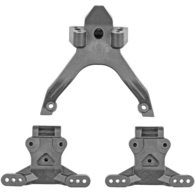 RC10B7.1 FT Horní deska a držák kulových čepů, karbon