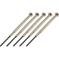 A PH0 (5 db-os) Phillips óracsavarhúzó finom mechanikai munkákhoz, elektronikai cikkek, órák, szemüvegek, RC modellek és egyéb alkalmazások apró csavarjainak meghúzásához készült.