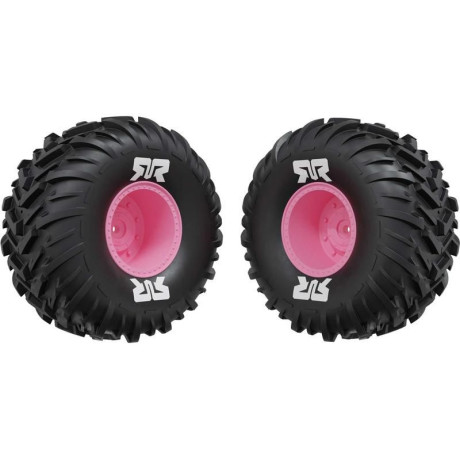Arrma kolo s pneu dBoots Cut Chevron MT, disk růžový (2)