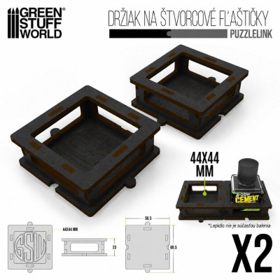Square bottle Holder for Cement glue x2 / Držiak na štvorcové cementové lepidlo 2x