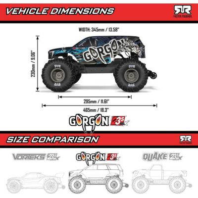 Arrma Gorgon 223S BLX 2WD 1:10 RTR modrá