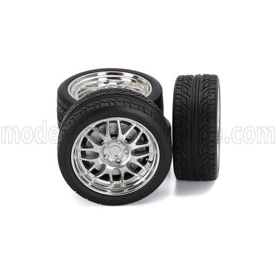 ACME MODELS ACCESSORIES SET 4X WHEELS FOR PONTIAC FIREBIRD STREET FIGHTER COUPE 1968 - BLACK CHROME 1/18