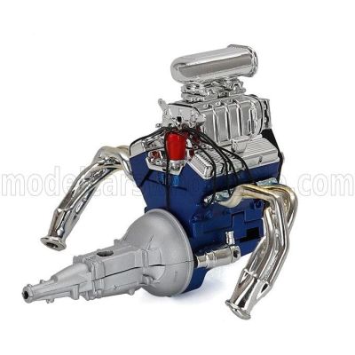 ACME MODELS ACCESSORIES MOTORE - BLOWN 427 ENGINE AND TRANSMISSION FOR CHEVROLET 150 GASSER HIGH ROLLER 1957 - BLUE SILVER 1/18