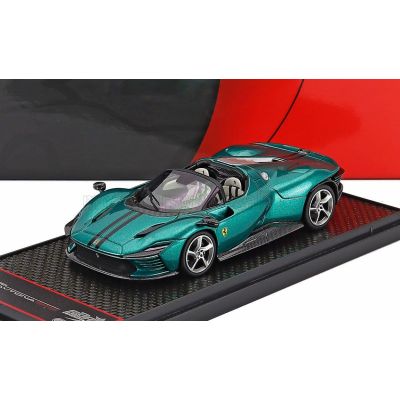 BBR MODELS FERRARI DAYTONA SP3 SERIE ICONA OPEN ROOF 2022 - VERDE MANZONI - GREEN BLACK 1/43