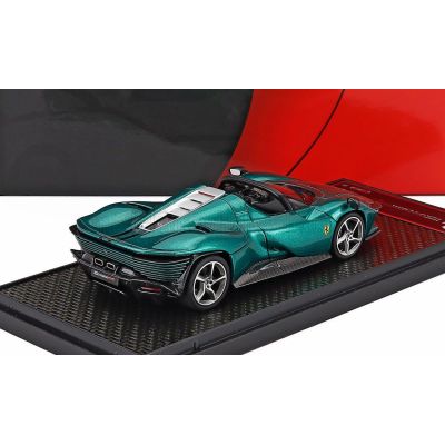 BBR MODELS FERRARI DAYTONA SP3 SERIE ICONA OPEN ROOF 2022 - VERDE MANZONI - GREEN BLACK 1/43
