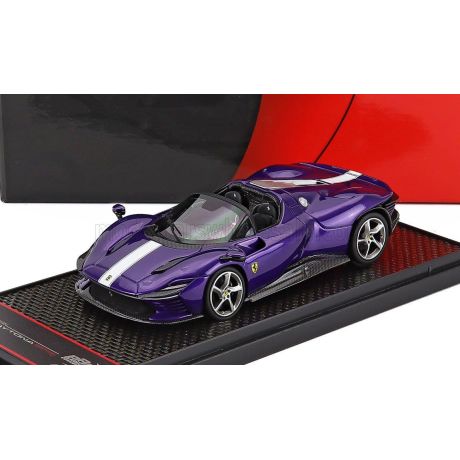 BBR MODELS FERRARI DAYTONA SP3 SERIE ICONA OPEN ROOF 2022 - VIOLA DINO - PURPLE WHITE 1/43