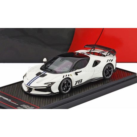 BBR MODELS FERRARI SF90 XX STRADALE N 78 2024 - BIANTO ITALIA - MATT WHITE BLACK 1/43