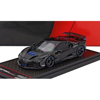 BBR MODELS FERRARI SF90 XX STRADALE 2024 - NERO DS - BLACK LIGHT BLUE 1/43