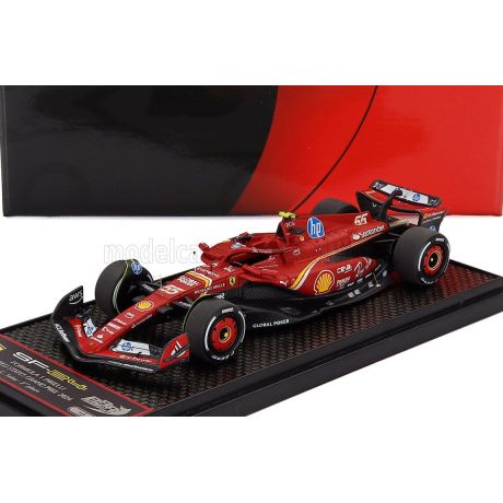 BBR MODELS FERRARI F1  SF-24 TEAM SCUDERIA FERRARI SF24 N 55 2nd AUSTIN USA GP 2024 CARLOS SAINZ - RED BLACK 1/43