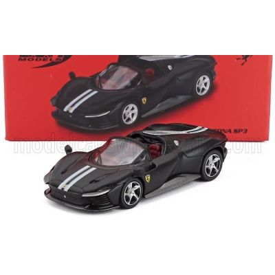 BBR MODELS FERRARI DAYTONA SP3 OPEN ROOF 2022 - MATT BLACK 1/64