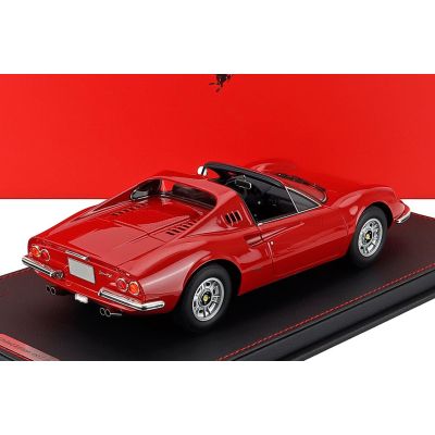 BBR MODELS FERRARI DINO 246 GTS SPIDER GENEVA SHOW 1972 - CON VETRINA - WITH SHOWCASE - ROSSO CORSA 322 - RED 1/18