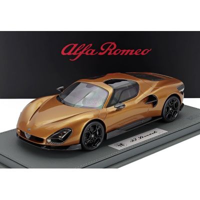 BBR MODELS ALFA ROMEO 33 STRADALE 2025 - CON VETRINA - WITH SHOWCASE - OCRA - OCHRE 1/18
