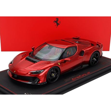 BBR MODELS FERRARI 296 SPECIALE 2025 - CON VETRINA - WITH SHOWCASE - ROSSO MAGMA - RED MET 1/18