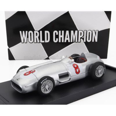 BRUMM MERCEDES BENZ F1 W196 N 8 WORLD CHAMPION WINNER DUTCH GP 1955 JUAN MANUEL FANGIO - SILVER 1/43