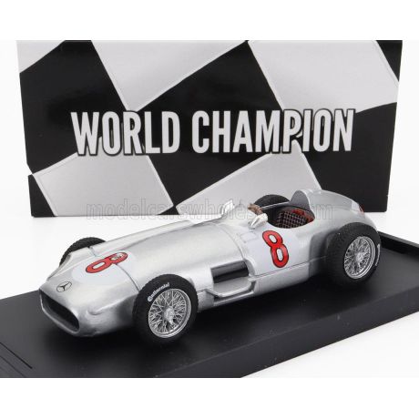 BRUMM MERCEDES BENZ F1 W196 N 8 WORLD CHAMPION WINNER DUTCH GP 1955 JUAN MANUEL FANGIO - SILVER 1/43