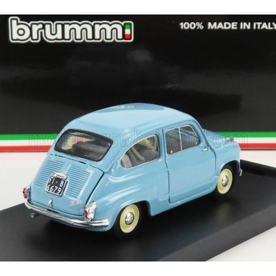 BRUMM FIAT 600 BERLINA 1-SERIES 1955 - AZZURRO CENERE - LIGHT BLUE 1/43