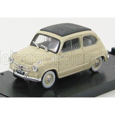 BRUMM FIAT 600 1956 TETTO CHIUSO - CLOSED ROOF - BEIGE CHIARO 1/43