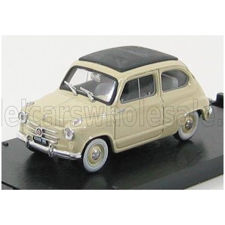 BRUMM FIAT 600 1956 TETTO CHIUSO - CLOSED ROOF - BEIGE CHIARO 1/43