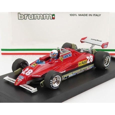 BRUMM FERRARI F1  126C2 N 28 WINNER SAN MARINO IMOLA GP 1982 DIDIER PIRONI - WITH DRIVER FIGURE - RED 1/43