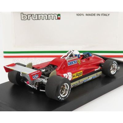 BRUMM FERRARI F1  126C2 N 28 WINNER SAN MARINO IMOLA GP 1982 DIDIER PIRONI - WITH DRIVER FIGURE - RED 1/43