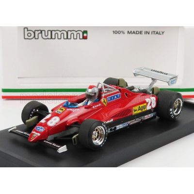 BRUMM FERRARI F1  126C2 N 28 3rd ITALY GP 1982 MARIO ANDRETTI - WITH DRIVER FIGURE - RED 1/43