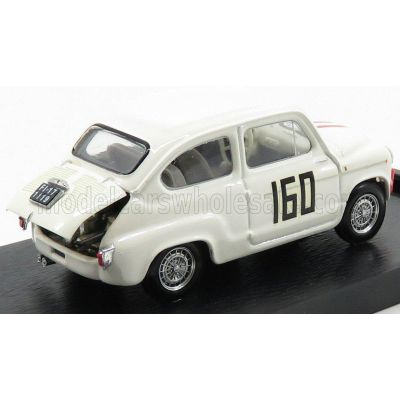 BRUMM FIAT 600 850 TC ABARTH N 160 PIEVE S.STEFANO 1962 PIERO FALORNI - WHITE 1/43