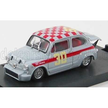 BRUMM FIAT 600 ABARTH 1000 N 30 4h DI MONZA 1966 G.BAGHETTI - GREY RED 1/43