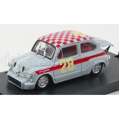 BRUMM FIAT 600 ABARTH 1000 N 28 4h DI MONZA 1966 STEINMETZ - GREY RED 1/43