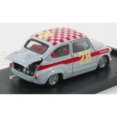 BRUMM FIAT 600 ABARTH 1000 N 28 4h DI MONZA 1966 STEINMETZ - GREY RED 1/43