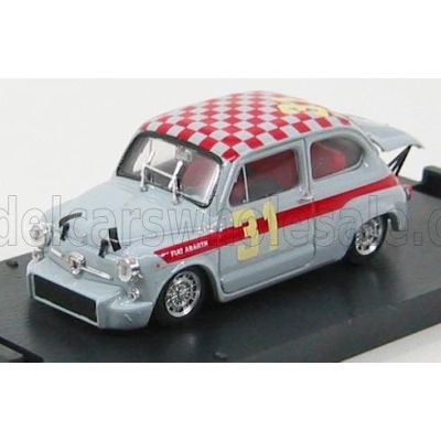 BRUMM FIAT 600 ABARTH 1000 BERLINA N 31 4h MONZA 1966 L.CELLA - GREY RED 1/43