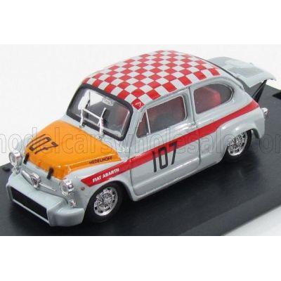 BRUMM FIAT 600 ABARTH 1000 CORSA N 107 WINNER 500km NURBURGRING 1967 EDELHOF - GREY ORANGE 1/43