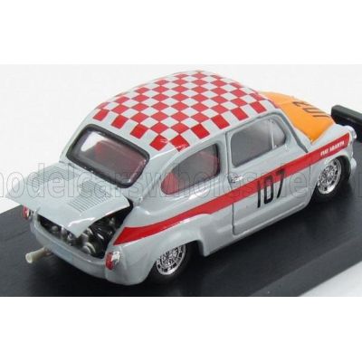 BRUMM FIAT 600 ABARTH 1000 CORSA N 107 WINNER 500km NURBURGRING 1967 EDELHOF - GREY ORANGE 1/43