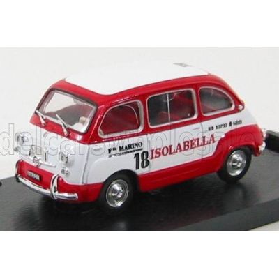 BRUMM FIAT 600D MULTIPLA - AMARO 18 ISOLABELLA - WHITE RED 1/43