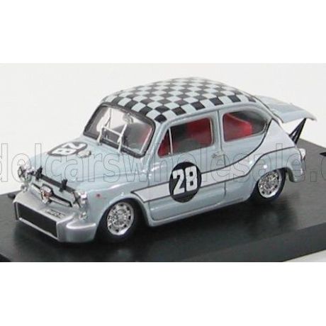 BRUMM FIAT 600 ABARTH 1000 BERLINA N 28 SCUDERIA ABARTH 2nd ZANDVOORT TROPHY 1969 - GREY 1/43