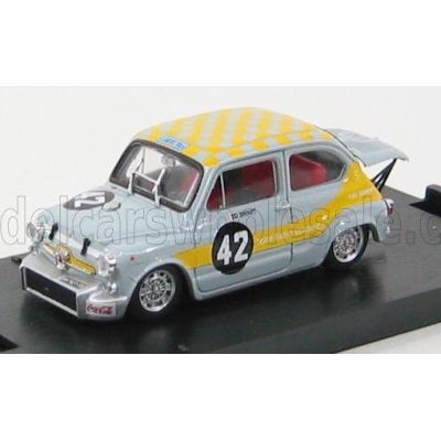 BRUMM FIAT 600 1000 ABARTH N 42 SC.RADIO VERONICA ZANDVOORT TROPHY 1969 - REY YELLOW 1/43