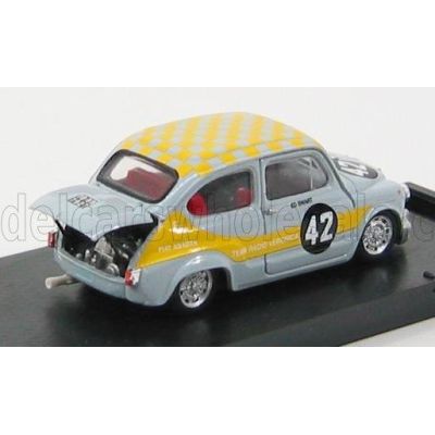 BRUMM FIAT 600 1000 ABARTH N 42 SC.RADIO VERONICA ZANDVOORT TROPHY 1969 - REY YELLOW 1/43