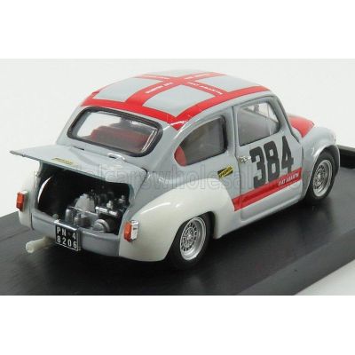 BRUMM FIAT 600 1000 ABARTH N 384 PREPARATA SPAGNOL TRENTO-BONDONE 1971 DANTE GARGAN - GREY WHITE 1/43