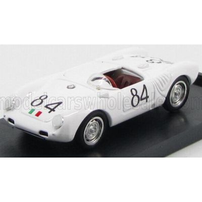 BRUMM PORSCHE 550A RS SPIDER N 84 WINNER TARGA FLORIO 1956 UMBERTO MAGLIOLI - WHITE 1/43