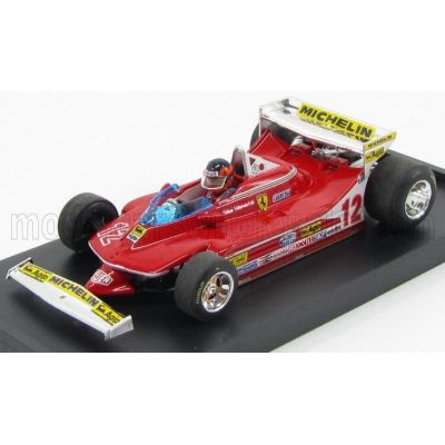 BRUMM FERRARI F1  312T4 N 12 PROVE ALA POSTERIORE OVEST USA GP 1979 GILLES VILLENEUVE + PILOT - RED 1/43