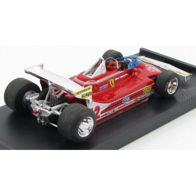 BRUMM FERRARI F1  312T4 N 12 PROVE ALA POSTERIORE OVEST USA GP 1979 GILLES VILLENEUVE + PILOT - RED 1/43