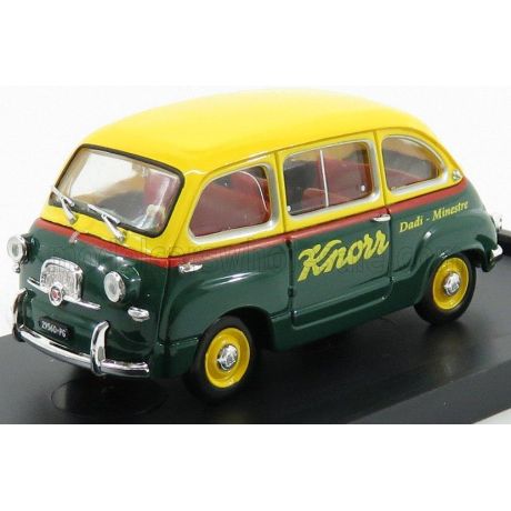 BRUMM FIAT 600 MULTIPLA VEICOLO COMMERCIALE BRODO KNORR 1956 - YELLOW BLUE 1/43
