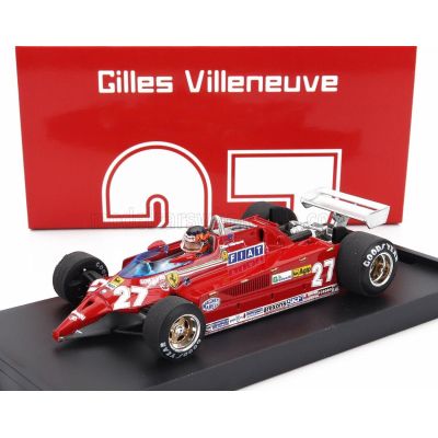 BRUMM FERRARI F1  126CK TURBO N 27 ISTRANA AIRPORT DUEL WITH F104 AIRPLANE 1981 GILLES VILLENEUVE - WITH DRIVER FIGURE - RED 1/4