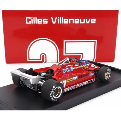 BRUMM FERRARI F1  126CK TURBO N 27 ISTRANA AIRPORT DUEL WITH F104 AIRPLANE 1981 GILLES VILLENEUVE - WITH DRIVER FIGURE - RED 1/4