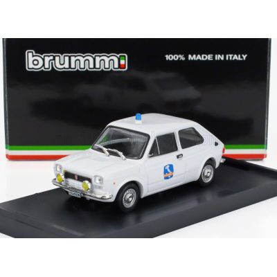 BRUMM FIAT 127 1-SERIES SOCIETA' AUTOSTRADE COMO-CHIASSO 1971 - WHITE 1/43
