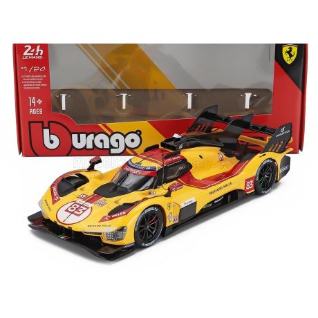 BURAGO FERRARI 499P 3.0L TURBO V6 TEAM AF CORSE N 83 WINNER 24h LE MANS 2025 ROBERT KUBICA - PHIL HANSON - YIFEI YE - YELLOW RED