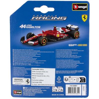 BURAGO FERRARI F1  SF-25 TEAM SCUDERIA FERRARI HP N 44 SEASON 2025 LEWIS HAMILTON - RED WHITE 1/64