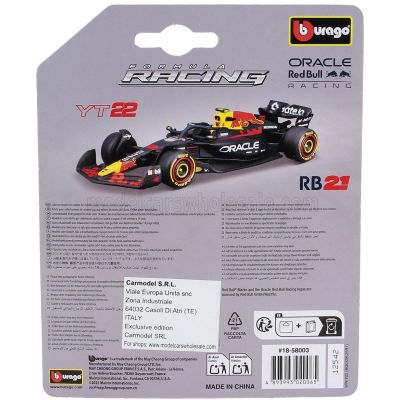 BURAGO RED BULL F1  RB21 TEAM ORACLE RED BULL RACING N 22 SEASON 2025 YUKI TSUNODA - BLUE YELLOW RED 1/64