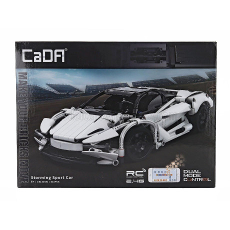 CADA CADA RC STORM SPORTS CAR - 402 pcs - WHITE BLACK 1/16